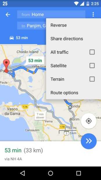 Spara google karta vägbeskrivning som väg-poäng och navigera offline på